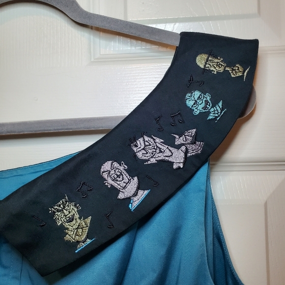 Disney Dress Shop Haunted Mansion Size 2X Teal Retro Style Sleeveless A-Line - Picture 8 of 15